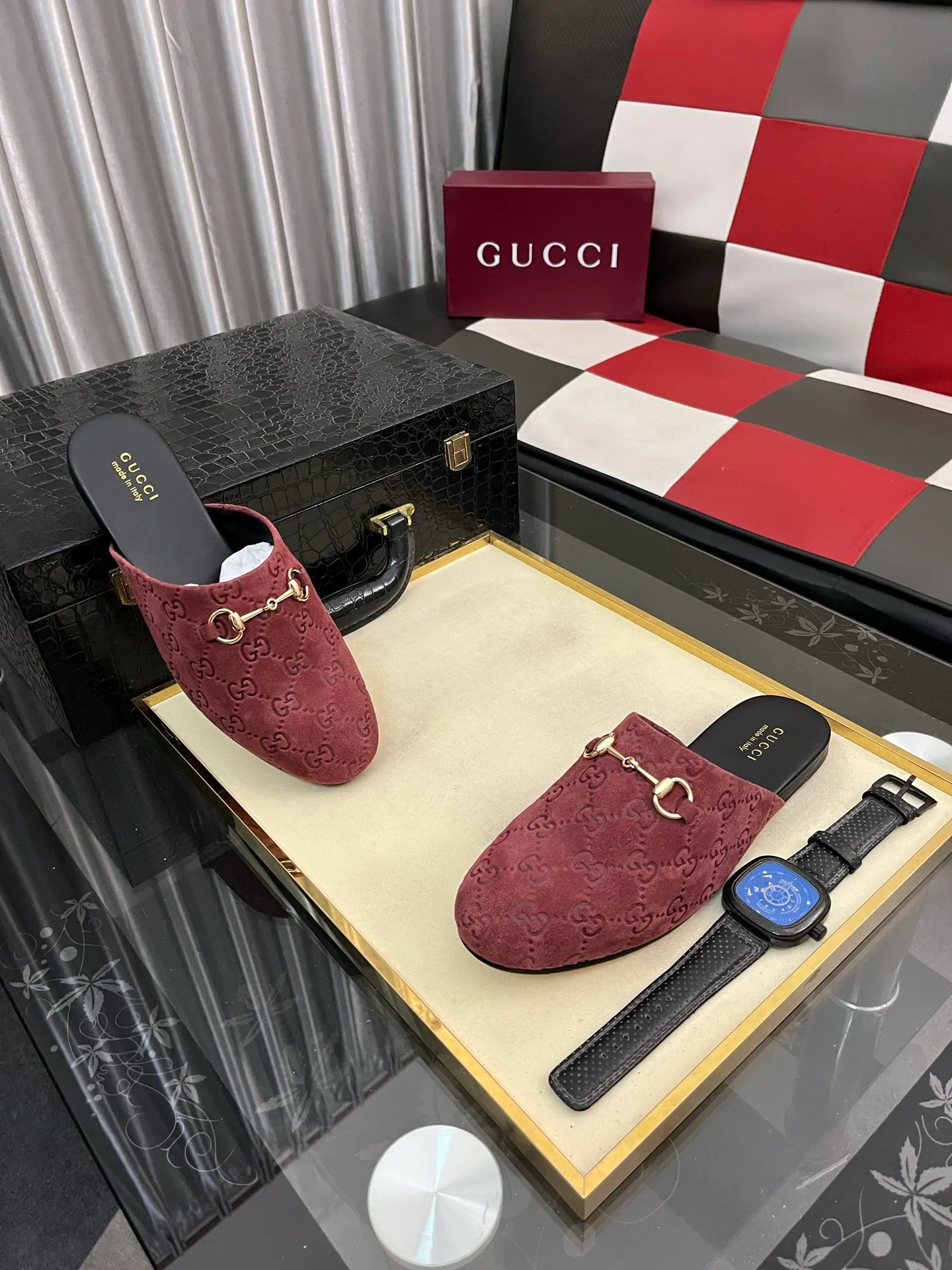 Men's shoes 💰480⌚️⌚️[Gucci] 2024 new season half-slip men's shoes, made of Italian imported first-layer frosted cowhide➕sheepskin lining, original hardware buckle, original combination wear-resistant outsole, real shot 🎬 Very comfortable on the feet, size 36-44